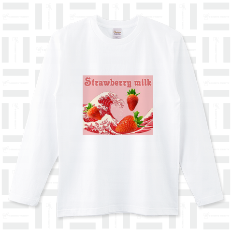 Strawberry milk(神奈川沖浪裏) ロングTシャツ(5.6オンス)