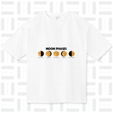 MOON PHASES(月の満ち欠け)両面 ビッグシルエットTシャツ(5.6オンス)