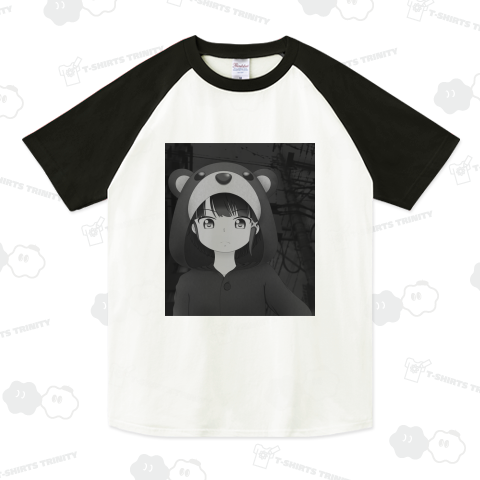 Serial experiments lain -クマさんパジャマ/モノクロ- ラグランTシャツ(5.6オンス)