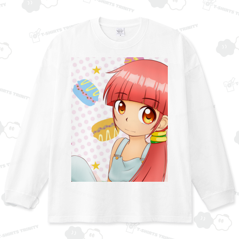 お菓子少女 A ビッグシルエットロングTシャツ(5.6オンス)