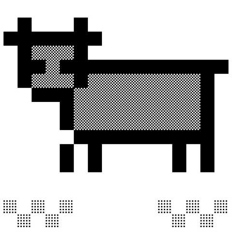 pixel cow(black)