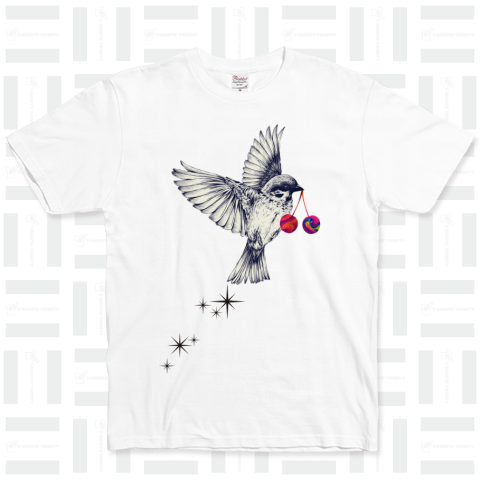 Bird & Cherry ベーシックTシャツ(5.0オンス)