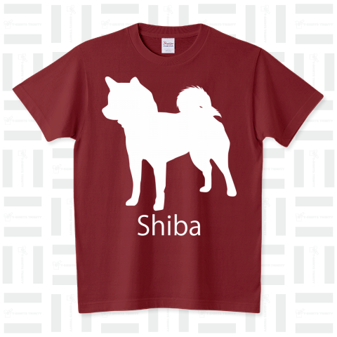 柴犬スタンダードシルエットTシャツ濃色