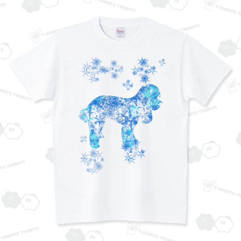 雪の結晶トイプードルのTシャツ