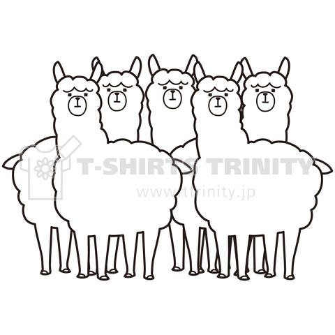 群れるアルパカ デザインtシャツ通販 Tシャツトリニティ