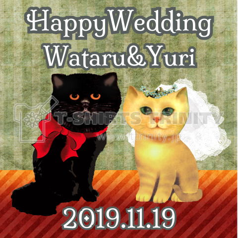 【オリジナルにカスタマイズ可】着る結婚式ウェルカムボード☆新郎新婦のお名前と挙式日を変えてくださいTシャツ