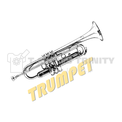 トランペット Trumpet 楽器の超精細イラスト 文字 デザインtシャツ通販 Tシャツトリニティ