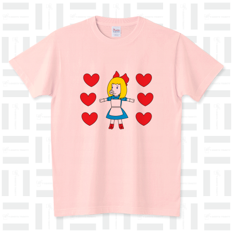 ハートフルスマイリーピッグガール スタンダードTシャツ(5.6オンス)