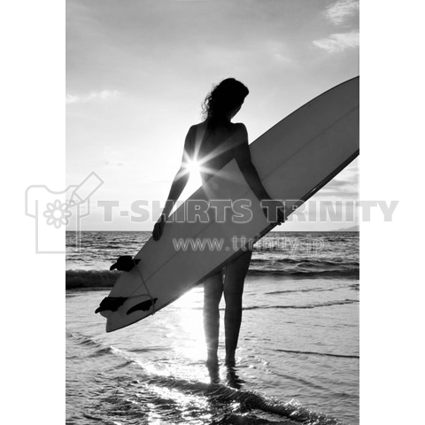 Surfer Girl on the Beach