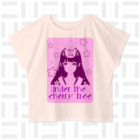 桜の少女Tシャツ