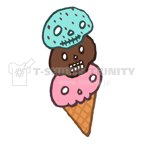 【バックプリント】ドクロ風味なアイスクリーム