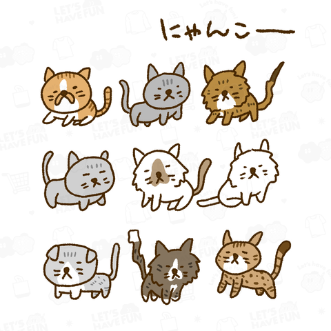 【バックプリント】画伯チックな猫