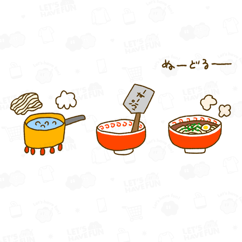 【バックプリント】画伯チックなインスタントラーメンの作り方