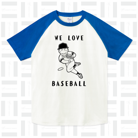 野球 野手 黒 ラグランTシャツ(5.6オンス)