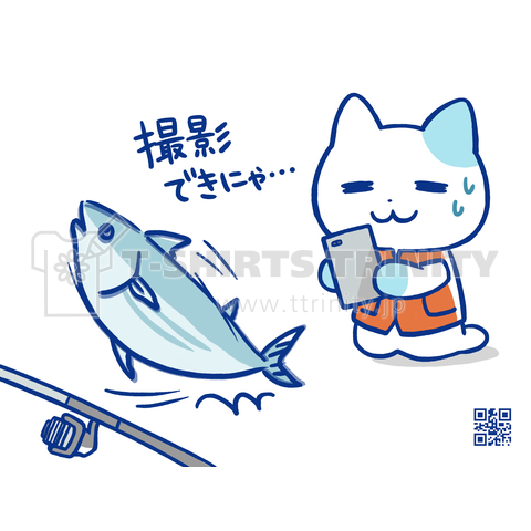 魚があばれ過ぎで写真がうまく撮れない猫