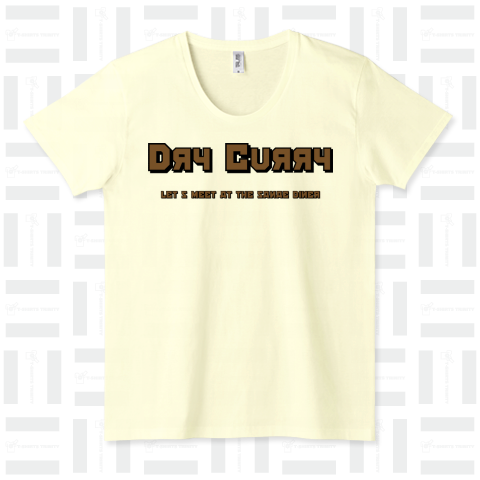 オトナのDRY CURRY part2ブラウンロゴ UネックTシャツ(4.3オンス)