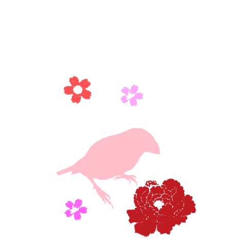 鳥と花 和風