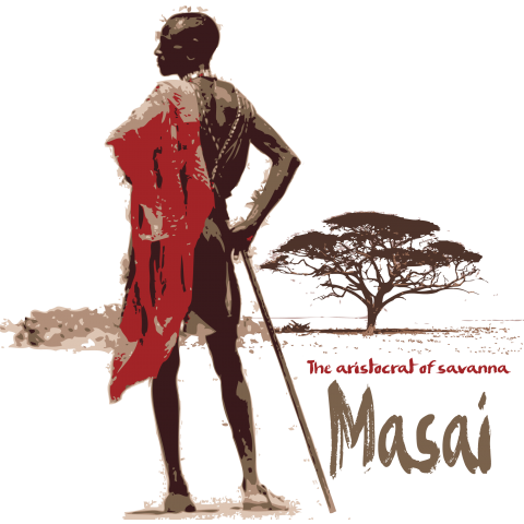 アフリカンアート マサイの戦士★『マサイ族』/DESIGN:A