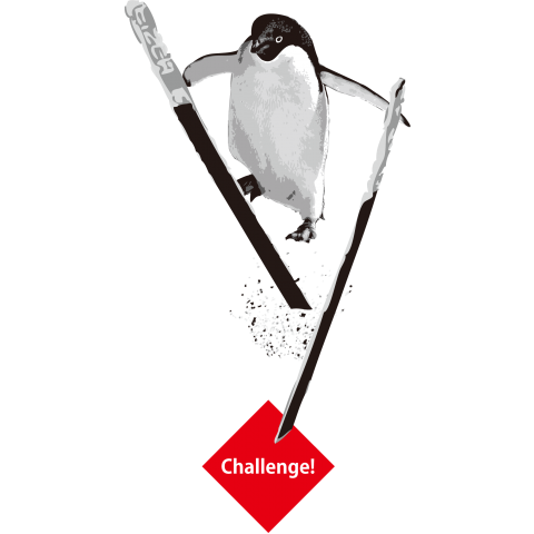 スキージャンプのペンギンくん 挑戦するアニマルシリーズ D デザインtシャツ通販 Tシャツトリニティ
