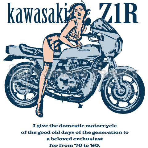 Retro kawasaki Z1R girl_B