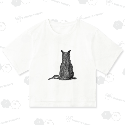 手書き猫の後ろ姿のTシャツ