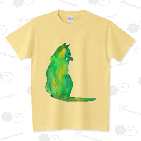 アートなエメラルドキャットTシャツ スタンダードTシャツ(5.6オンス)