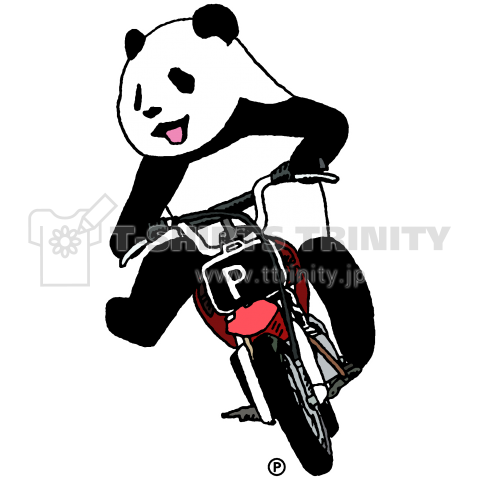 バイクに乗るパンダ