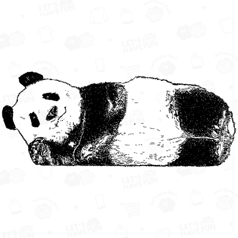 寝そべりパンダのイラスト