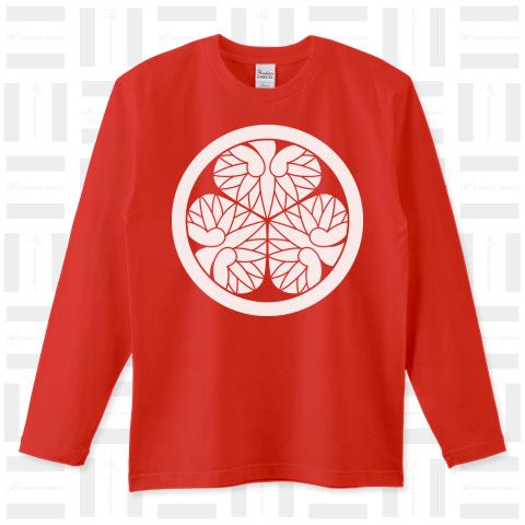 Tシャツ　赤の葵デザイン