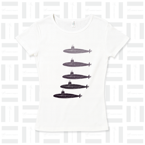 ミリタリーデザインTシャツ「潜水艦出港」