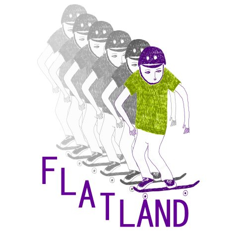 スケーターデザインTシャツ「FLATLAND」