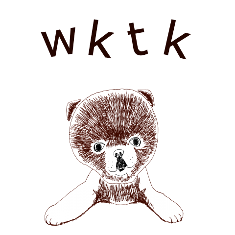 ポメラニアンのデザインTシャツ「wktk」