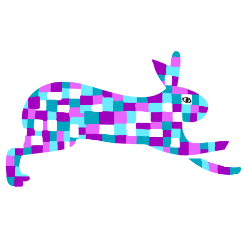 ウサギ/カラフル ポップ