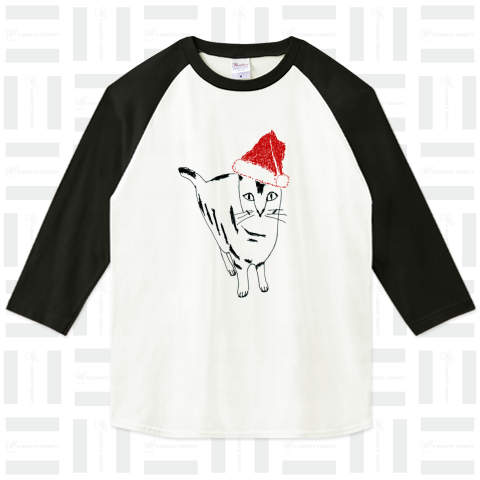 クリスマスTシャツ@サンタクロースなネコ