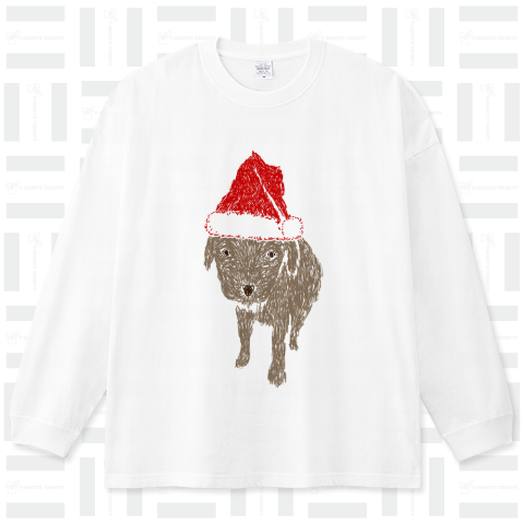 クリスマスTシャツ@サンタクロースなプードル