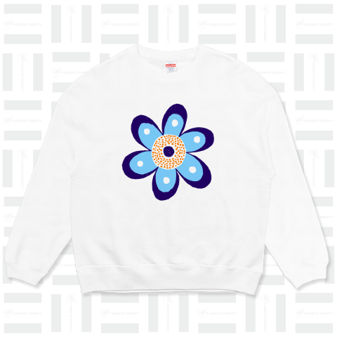 昭和レトロポップ花柄デザイン「BLUE FLOWER」