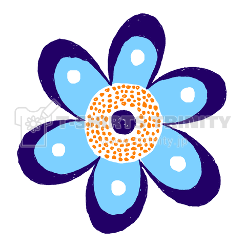 昭和レトロポップ花柄デザイン「BLUE FLOWER」