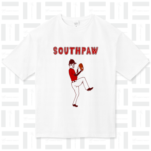 野球デザイン「サウスポー」<左利き投手>*野球Tシャツ特集に掲載されました!