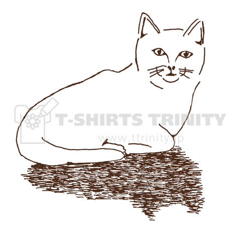達観するネコのデザインTシャツ
