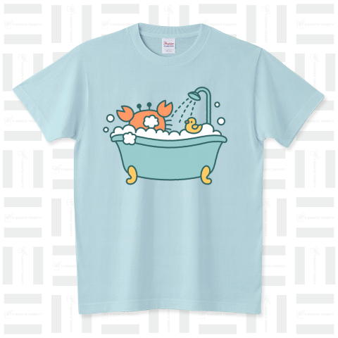 泡風呂に入るカニ スタンダードTシャツ(5.6オンス)