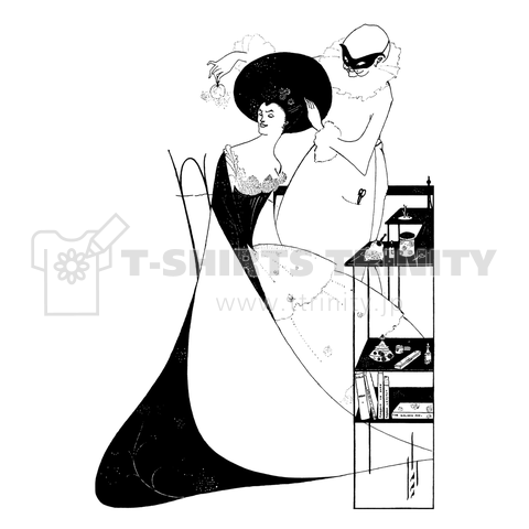 サロメの化粧 2 」1893 ✜ Aubrey Beardsley オーブリー・ビアズリー （プレミアムTシャツ）|デザインTシャツ通販【Tシャツトリニティ】