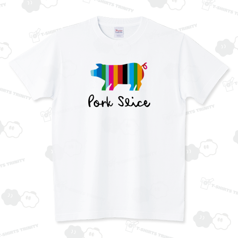 【Pork Slice】ポーク・スライス  豚 スタンダードTシャツ(5.6オンス)