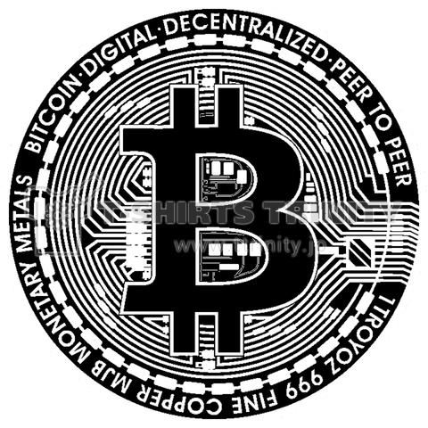 白黒 ビットコイン 仮想通貨 Bitcoin B デザインtシャツ通販 Tシャツトリニティ