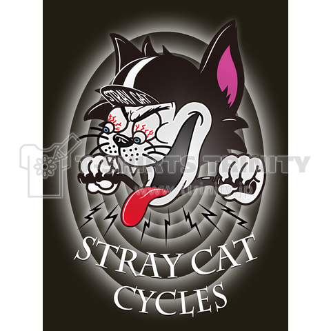 ローブローアート 3 【 STRAY CAT CYCLES 】レトロブラック×カラーデザイン