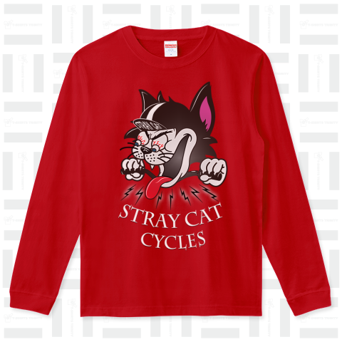 ローブローアート 4【 STRAY CAT CYCLES 】透過デザイン ホワイトフォント