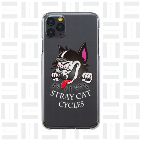 ローブローアート 4【 STRAY CAT CYCLES 】透過デザイン ホワイトフォント