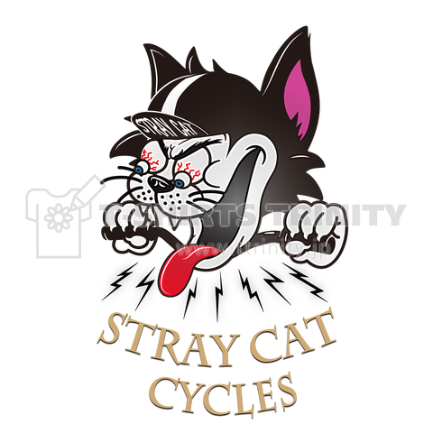 ローブローアート 5【 STRAY CAT CYCLES 】 ゴールドフォント