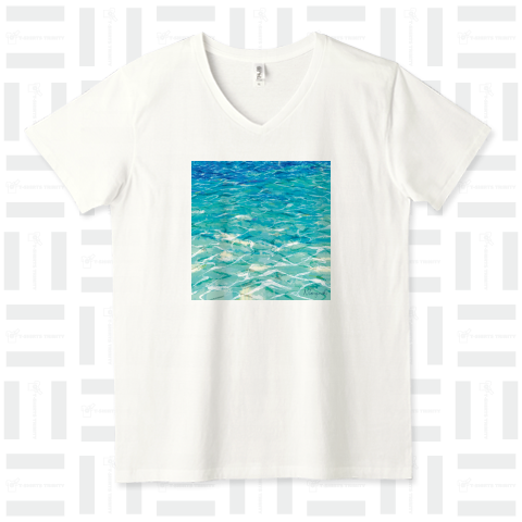 Emerald sea VネックTシャツ(4.3オンス)