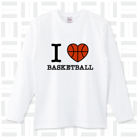 I LOVE Basketball アイラブバスケットボール ロングTシャツ(5.6オンス)