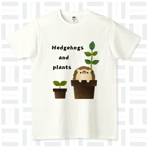 Hedgehogs and plants FRUIT OF THE LOOM Tシャツ(4.8オンス)
